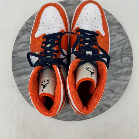 Nike Mens 10.5 Air Jordan 1 Mid SE Electro Orange White Basketball DM3531-800 - Picture 8 of 12